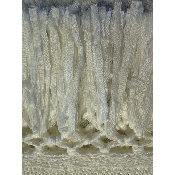 Lilly Pulitzer White Knit Luca Lua Tank Top/ Fringe Hem Coastal Boho Preppy 8 SM - Picture 3 of 4